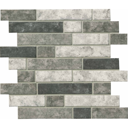 Msi Urban Tapestry Interlocking Random Sized Glass Mosaic Tile In Gray, Sample Size ZOR-MD-0128-SAM